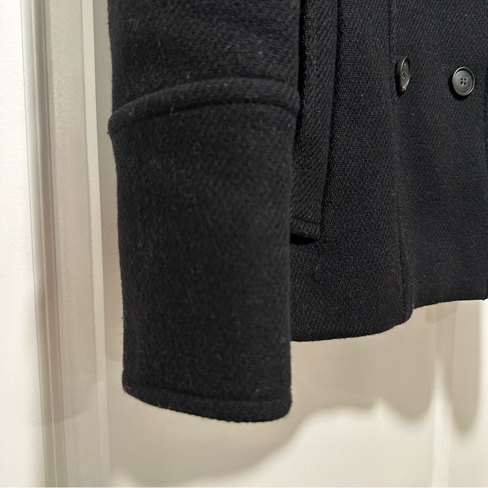 J. Crew Classic Wool Nello Gori Peacoat Jacket Coat Black Size 2 - Picture 13 of 14
